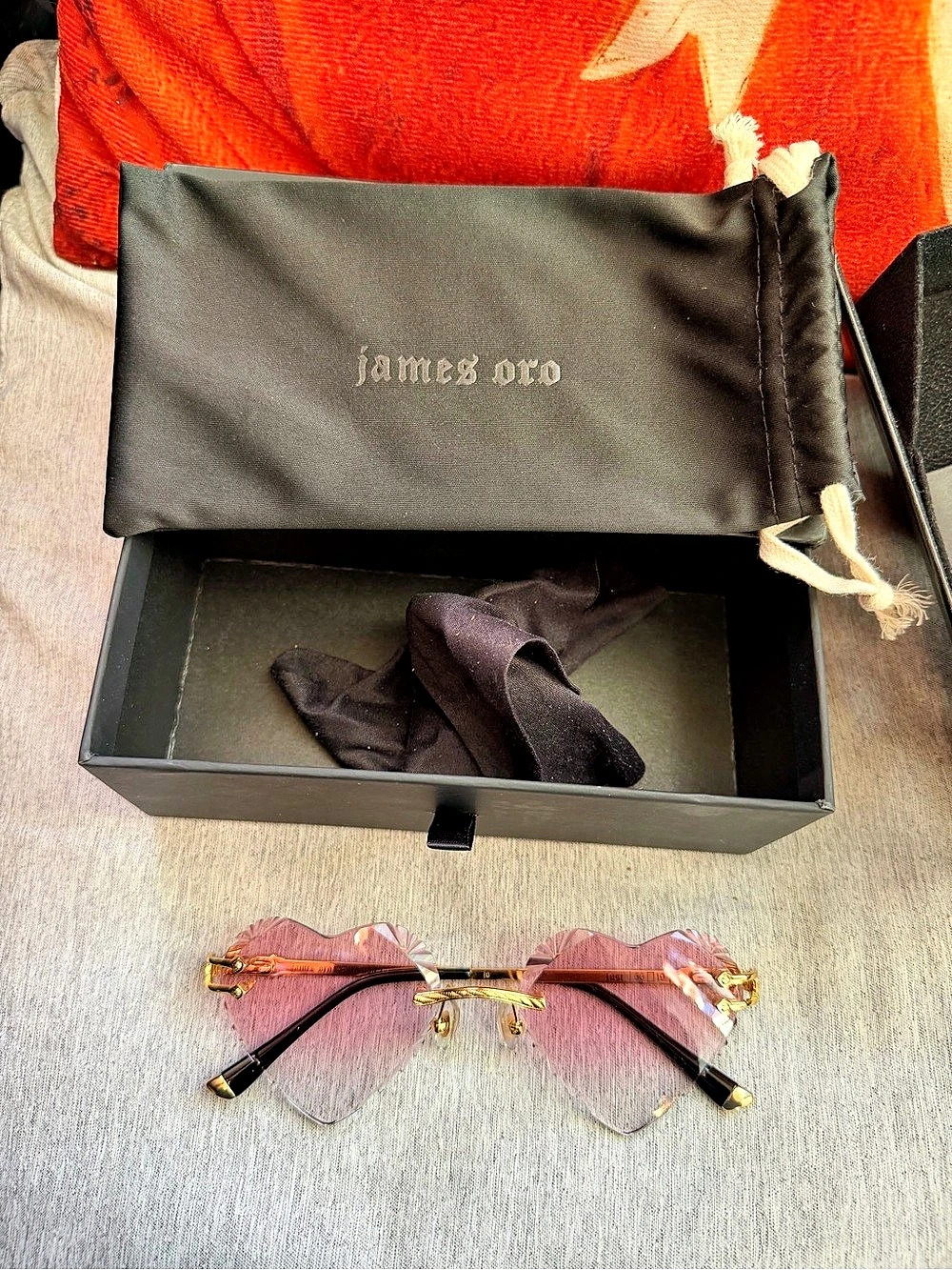 james oro Siren Lust Pink Tinted Cat Eye Glasses Like New